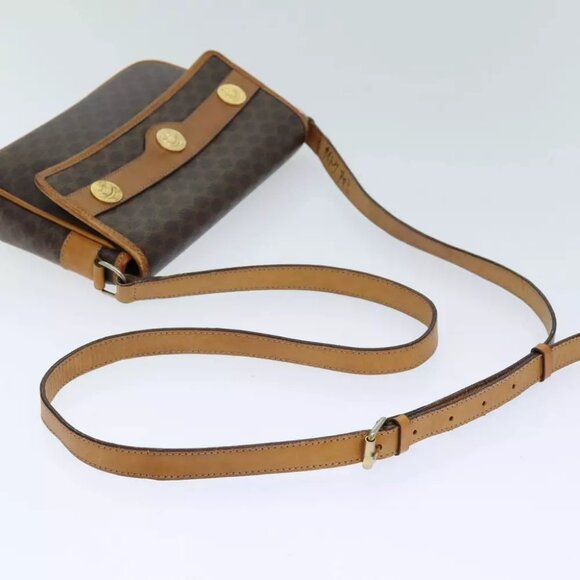 CELINE Macadam Canvas Shoulder Bag PVC Brown - Picture 7 of 16